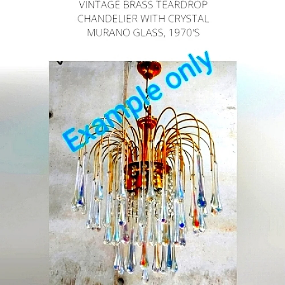 Three Murano Style Glass Iridescent Teardrops Chandelier Pieces Suncatcher - Picture 1 of 11